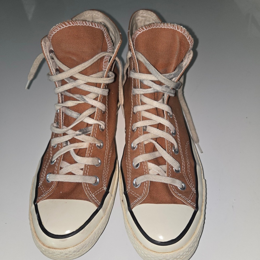Converse Chuck 70 Hi Top Sneakers Teak Brown Canvas Mens 8 A04588C - Picture 2 of 9